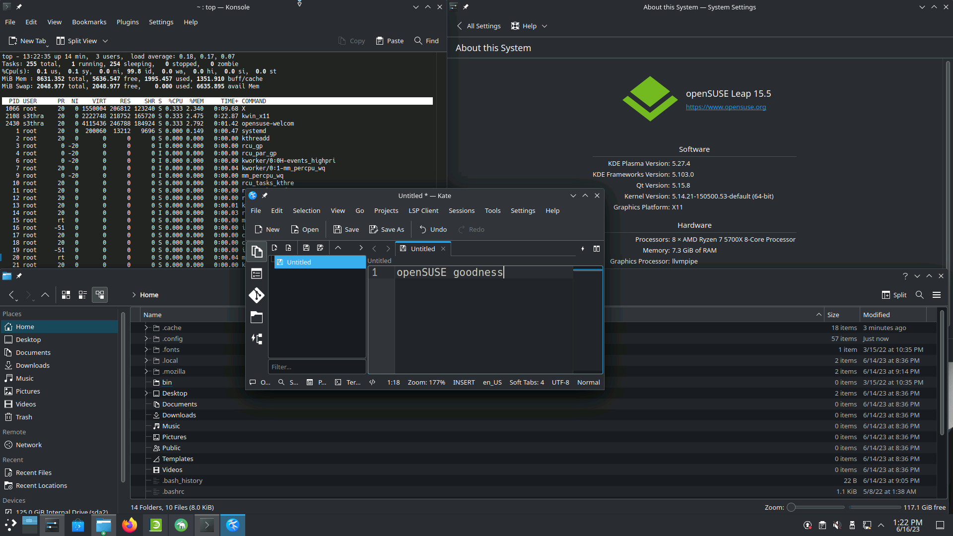 openSUSE Leap 15.5 desktop apps